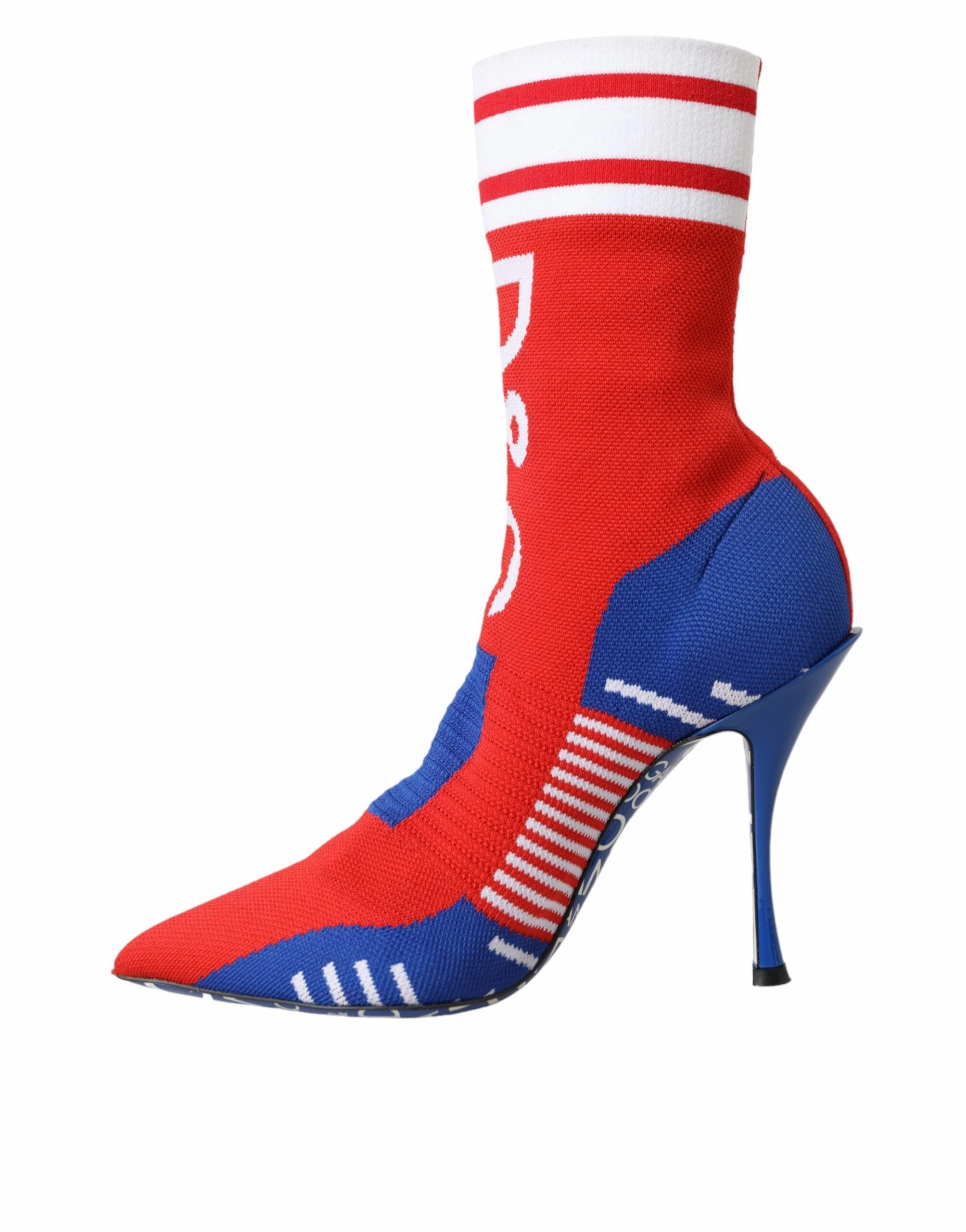 Dolce & Gabbana blue Stretch Sock Style Ankle Boots Logo Women's Shoes