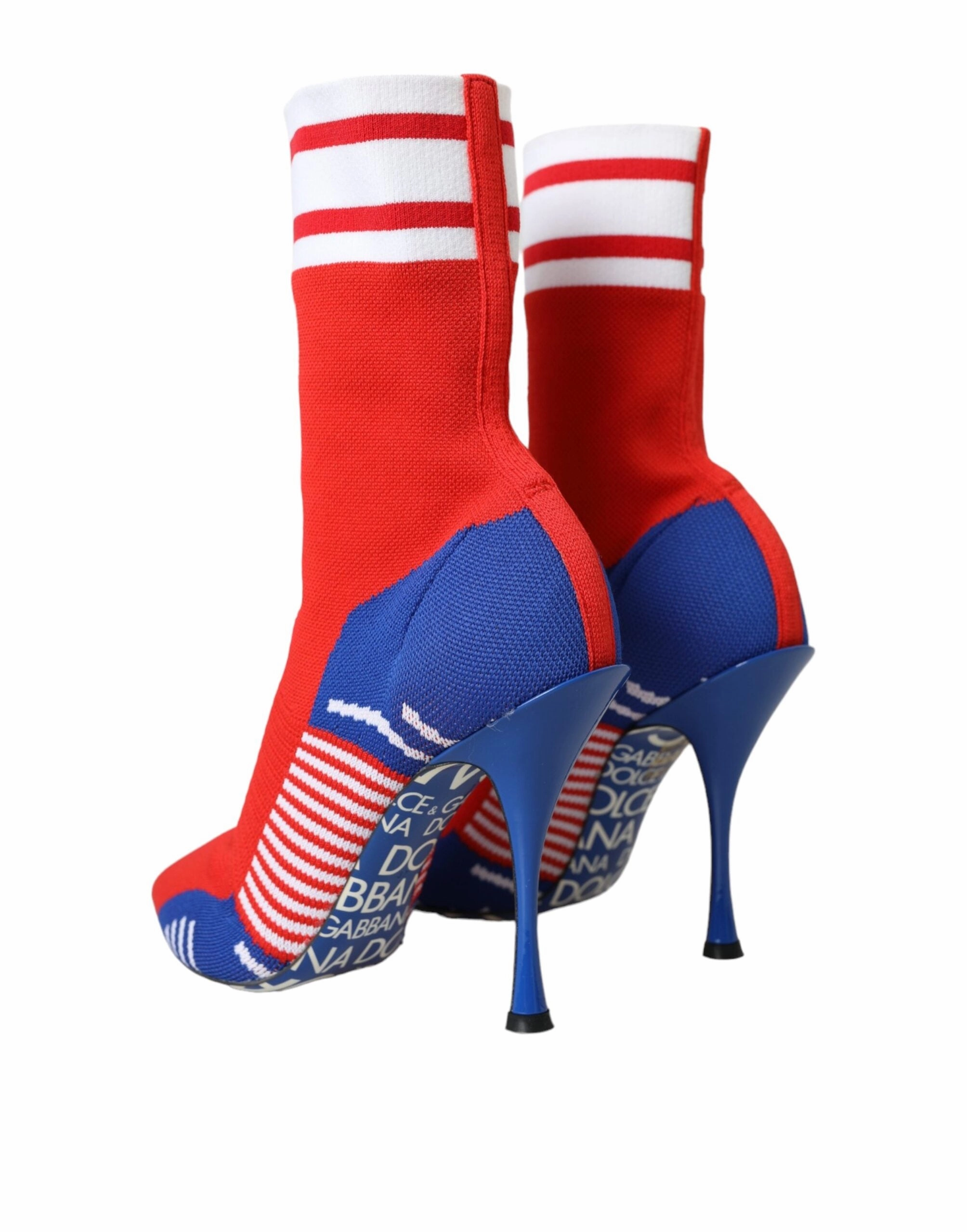 Dolce & Gabbana blue Stretch Sock Style Ankle Boots Logo Women's Shoes