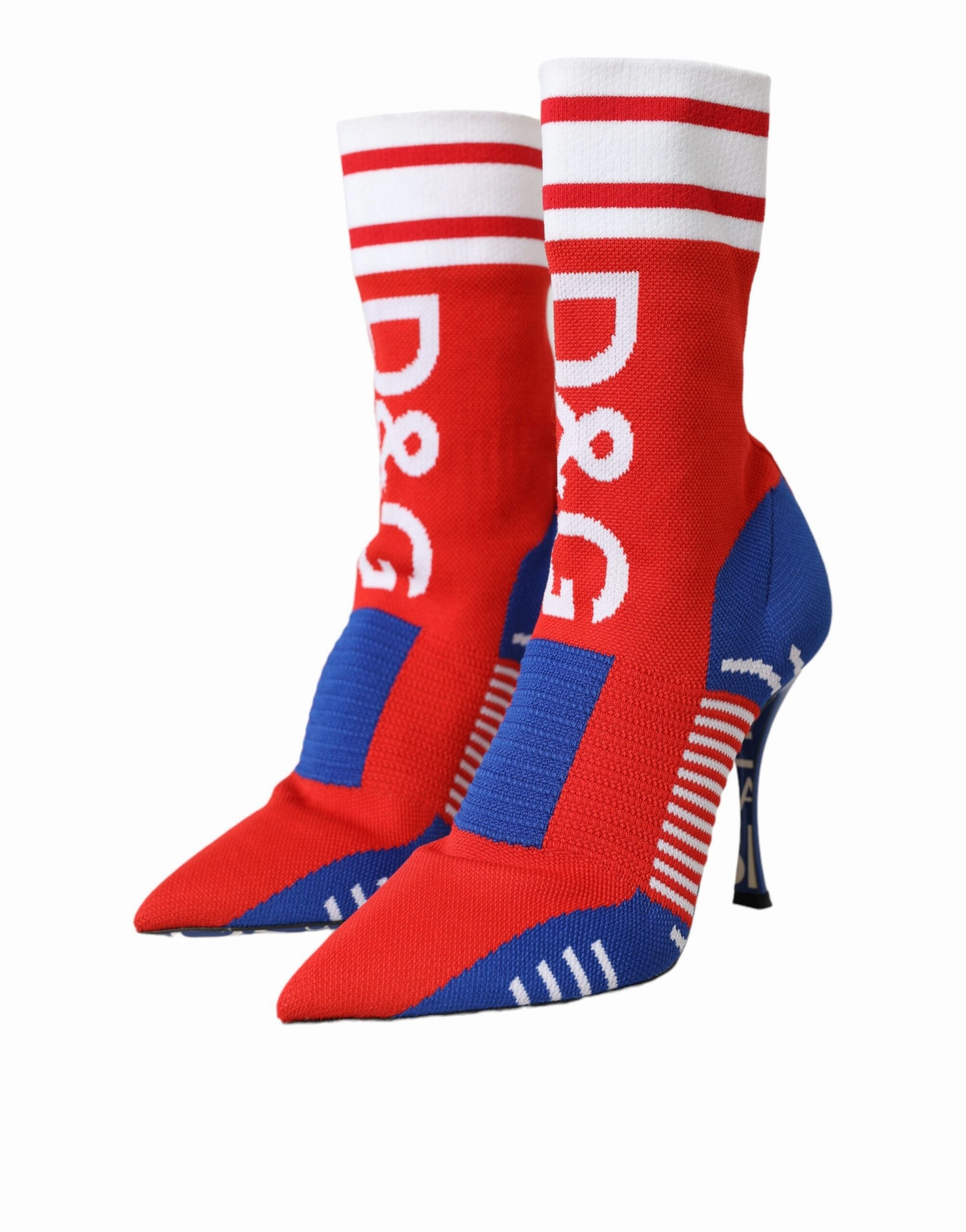 Dolce & Gabbana blue Stretch Sock Style Ankle Boots Logo Women's Shoes