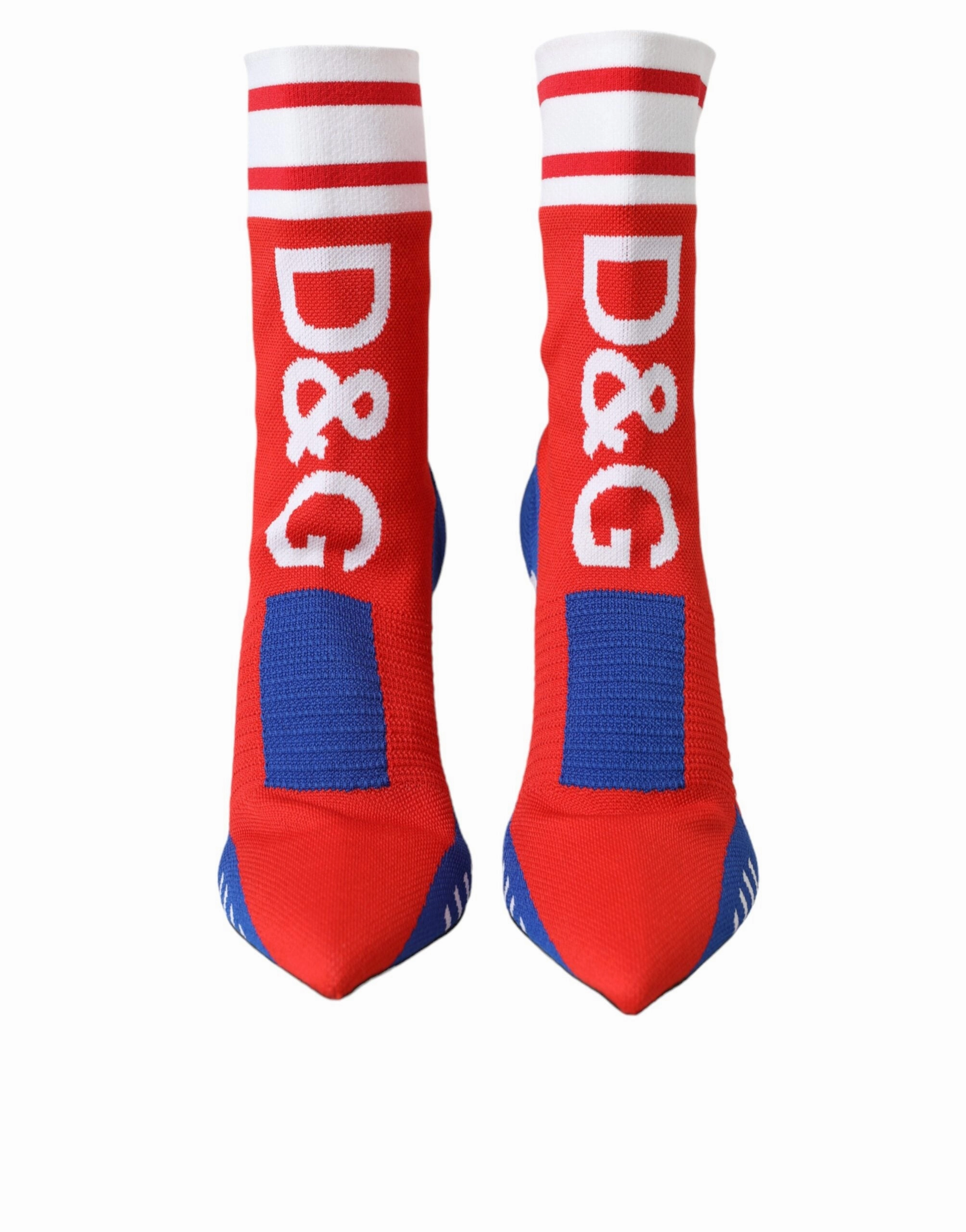 Dolce & Gabbana blue Stretch Sock Style Ankle Boots Logo Women's Shoes
