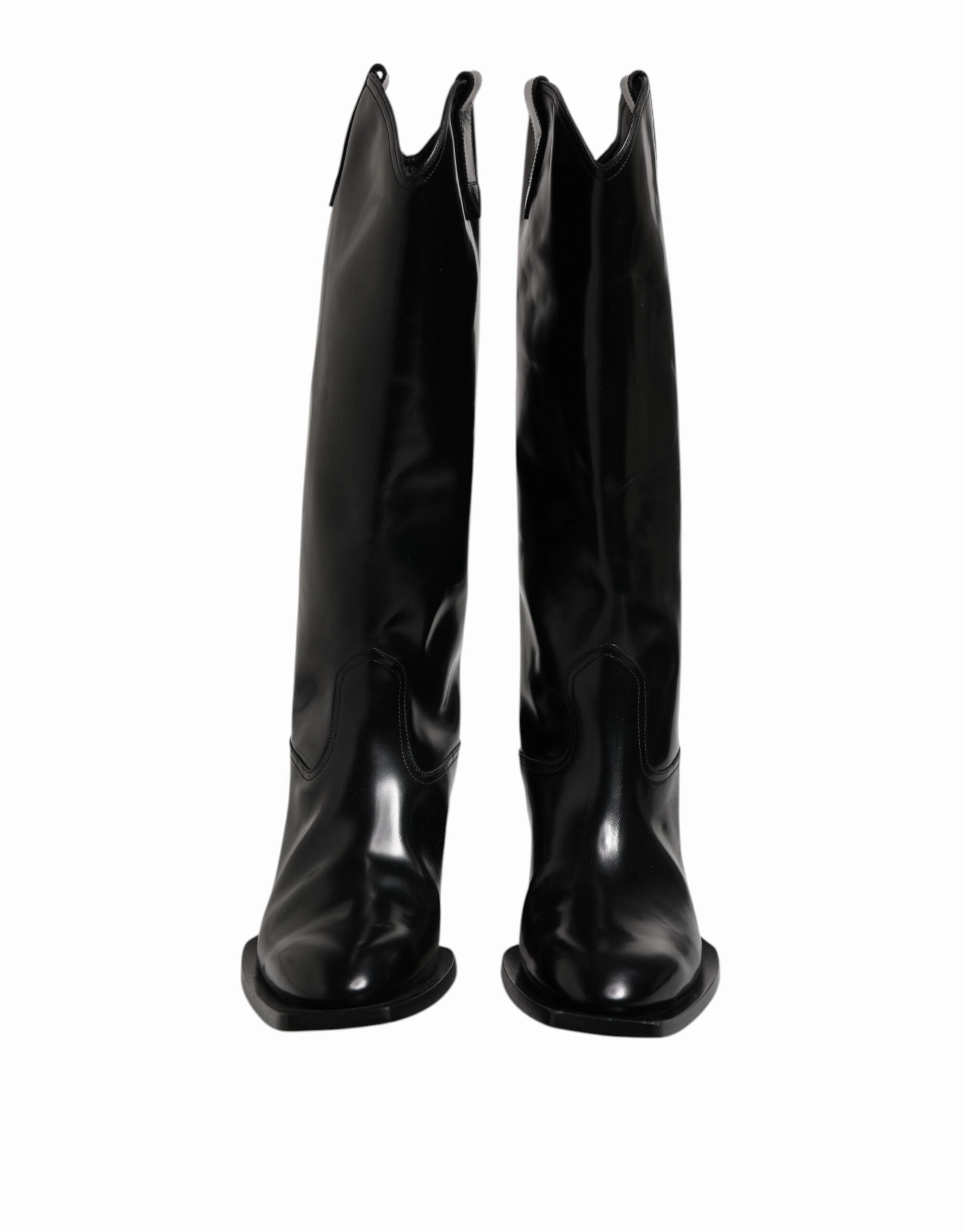 Dolce & Gabbana Calfskin Leather Logo High Boots Men's Shoes