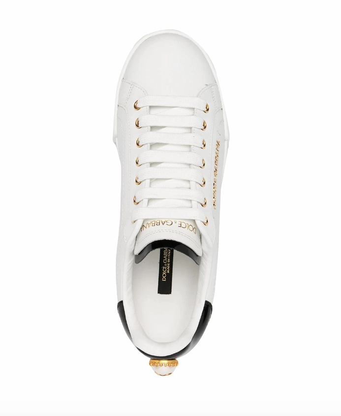 Dolce & Gabbana calfskin nappa Portofino sneakers with lettering
