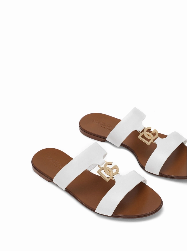 Dolce & Gabbana Calfskin sliders with DG logo