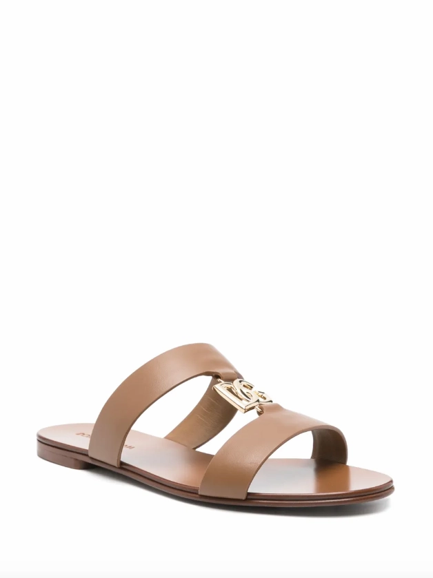 Dolce & Gabbana Calfskin sliders with DG logo