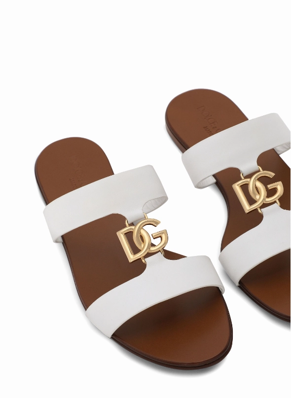 Dolce & Gabbana Calfskin sliders with DG logo