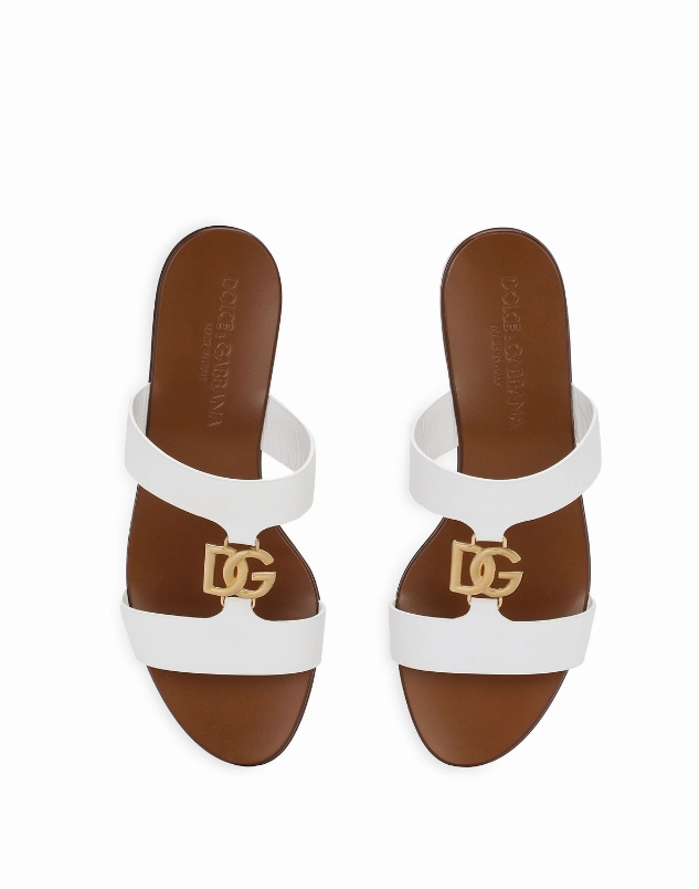 Dolce & Gabbana Calfskin sliders with DG logo