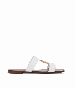 Dolce & Gabbana Calfskin sliders with DG logo Womens Shoes cheap promo