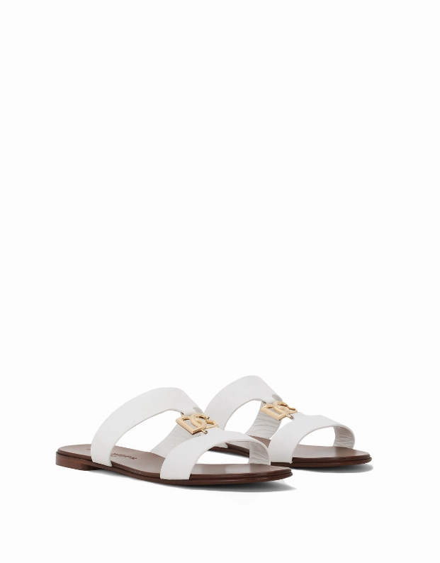 Dolce & Gabbana Calfskin sliders with DG logo