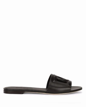 Dolce & Gabbana Calfskin slides with DG logo Womens Shoes cheap promo