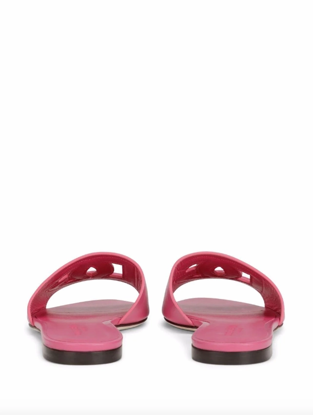 Dolce & Gabbana Calfskin slides with DG logo