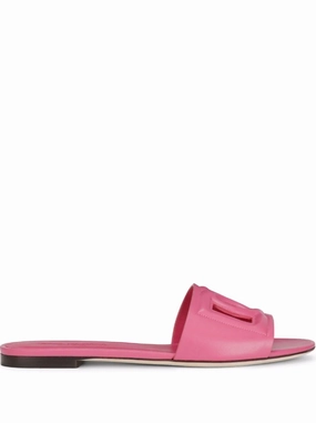 Dolce & Gabbana Calfskin slides with DG logo Womens Shoes cheap promo