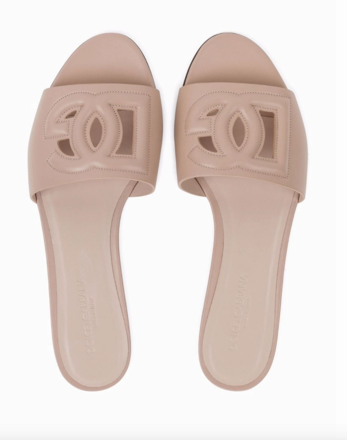 Dolce & Gabbana Calfskin slides with DG logo
