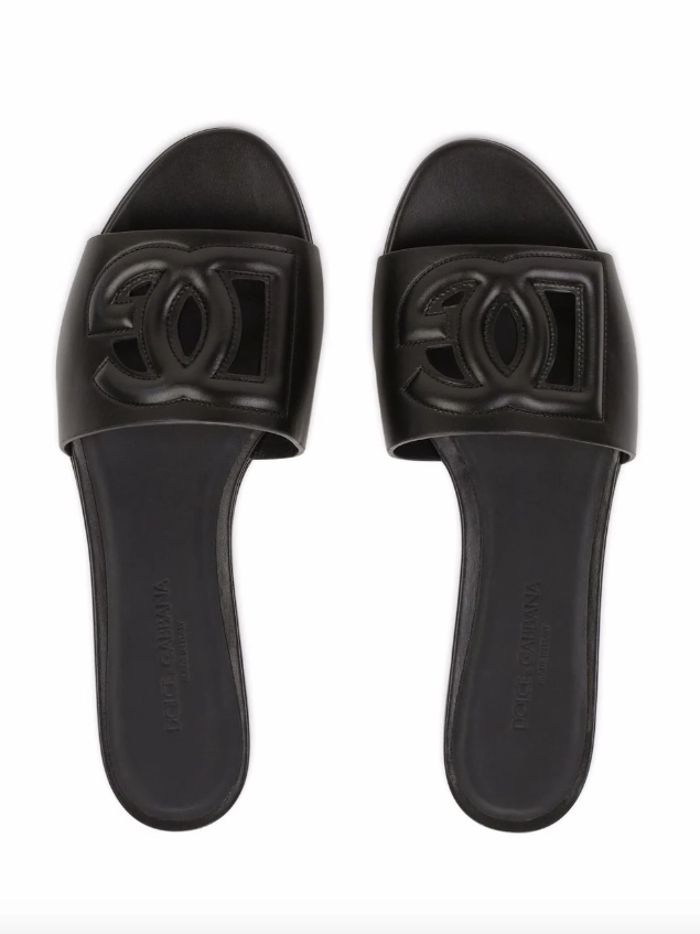 Dolce & Gabbana Calfskin slides with DG logo