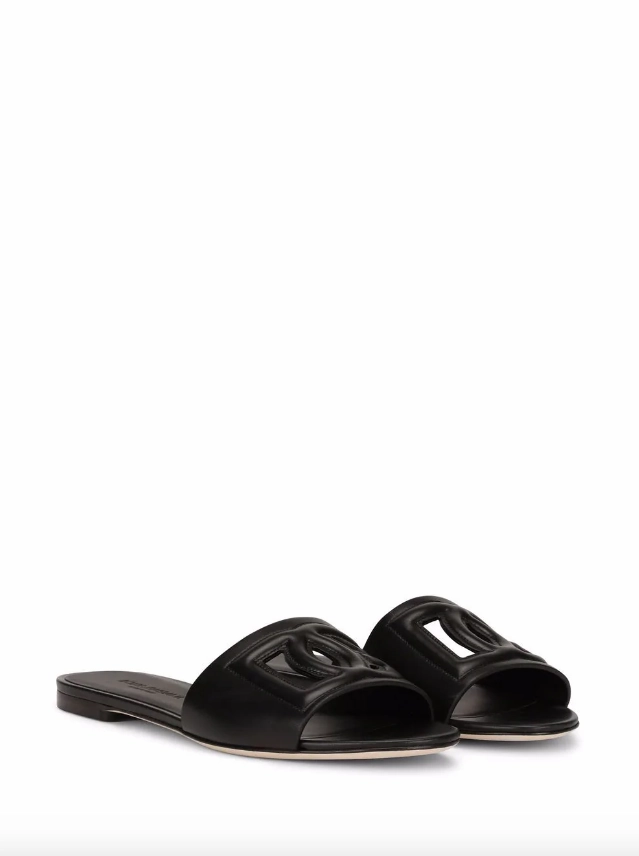 Dolce & Gabbana Calfskin slides with DG logo