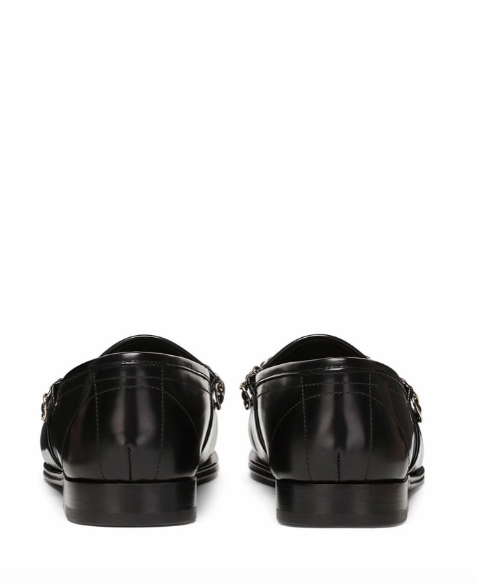 Dolce & Gabbana chain-trim leather loafers