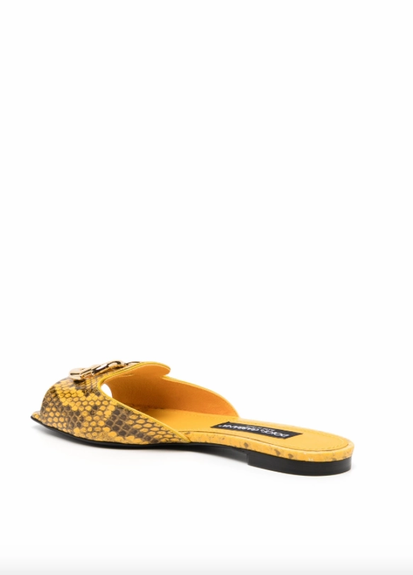 Dolce & Gabbana DG-plaque leather slides