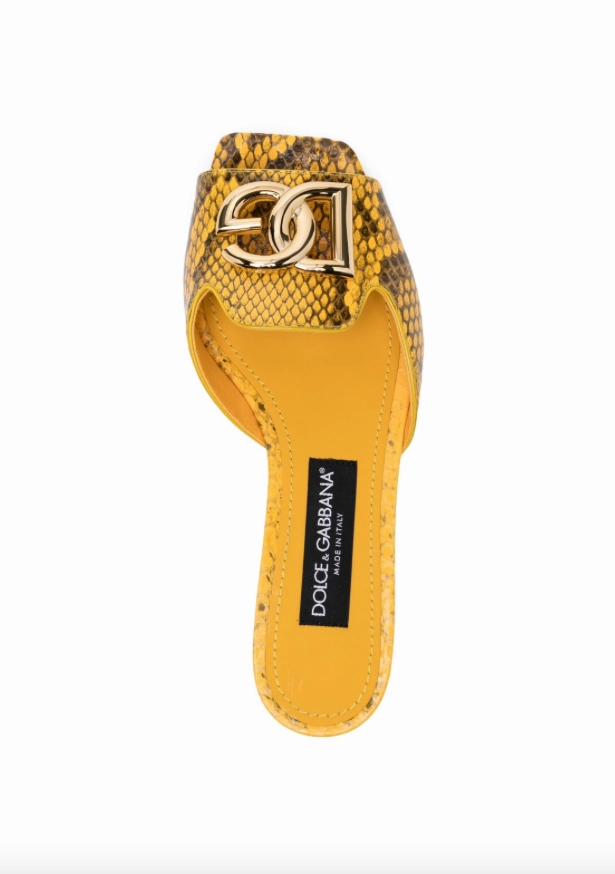 Dolce & Gabbana DG-plaque leather slides