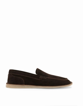 Dolce & Gabbana DG-plaque suede loafers Mens Shoes online flash sale