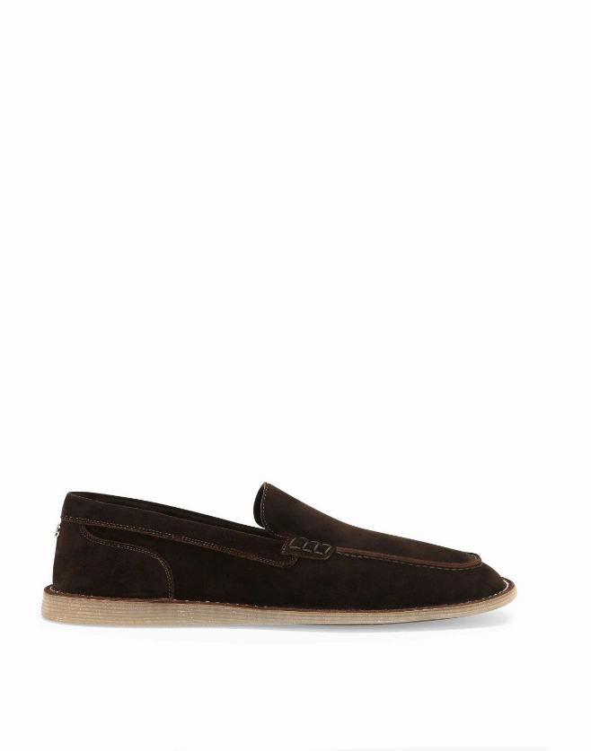 Dolce & Gabbana DG-plaque suede loafers Mens Shoes online flash sale