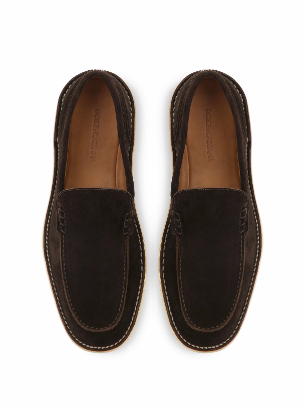 Dolce & Gabbana DG-plaque suede loafers