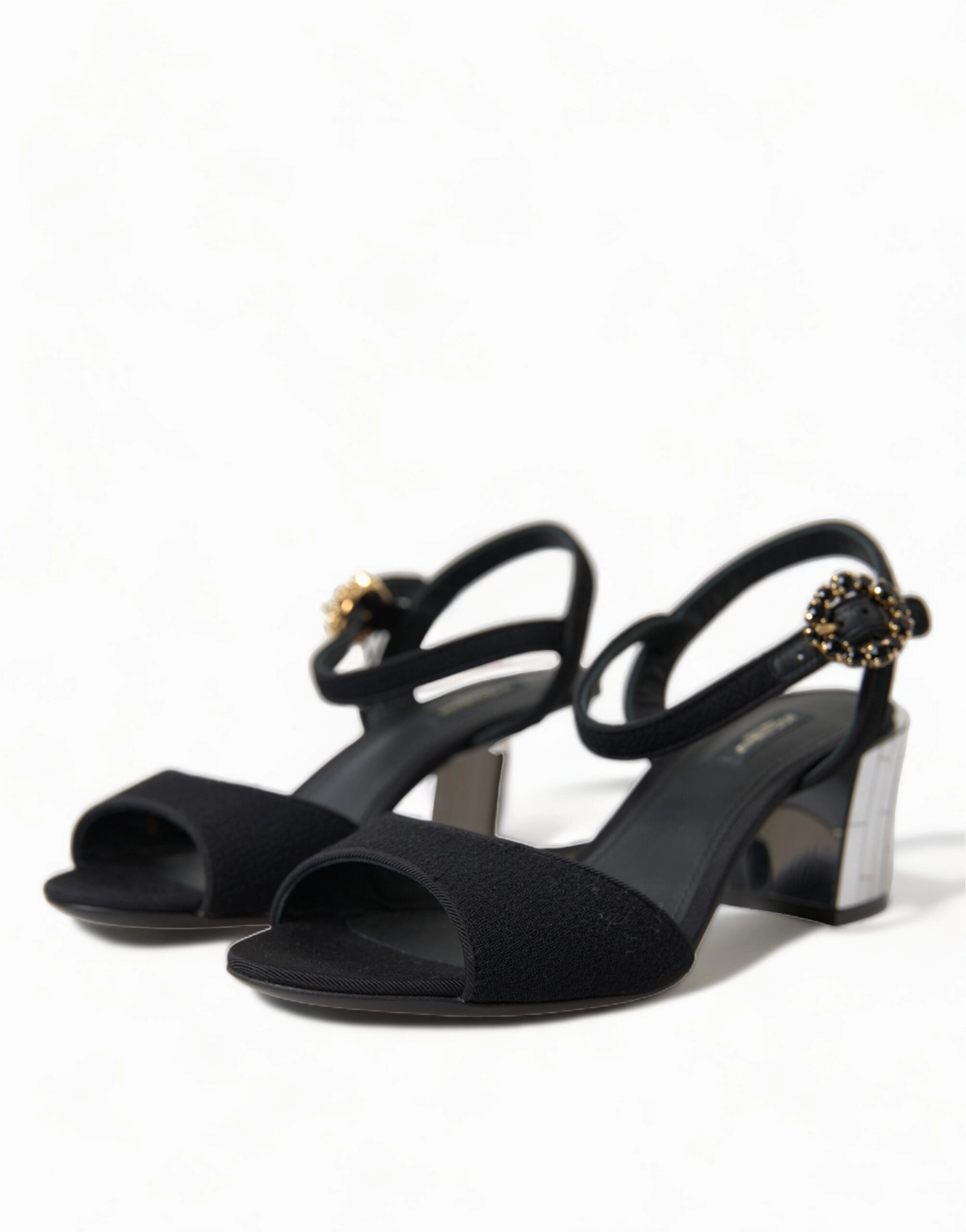 Dolce & Gabbana Elegant Ankle Strap Sandals with Mirror Women's Heels