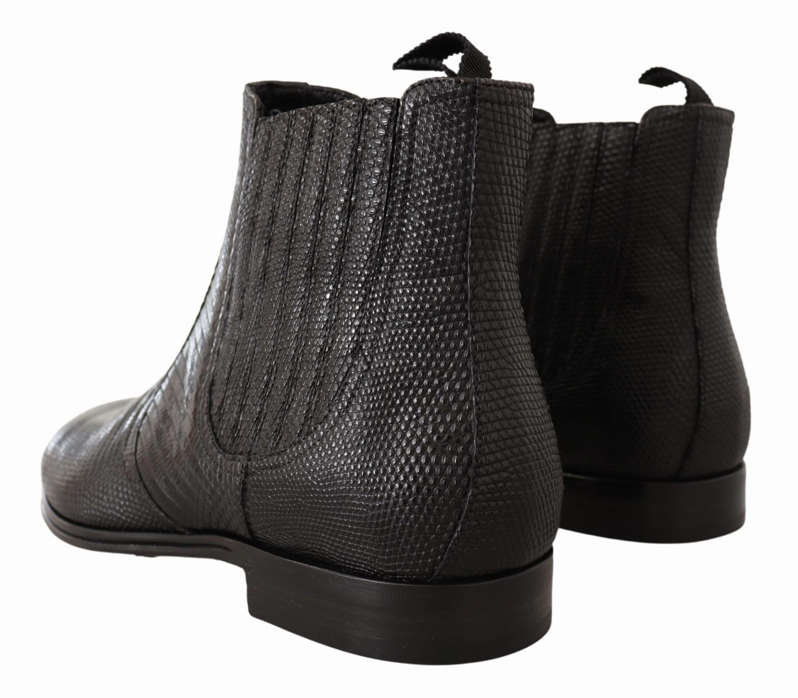 Dolce & Gabbana Elegant Leather Lizard Skin Derby Men's Boots