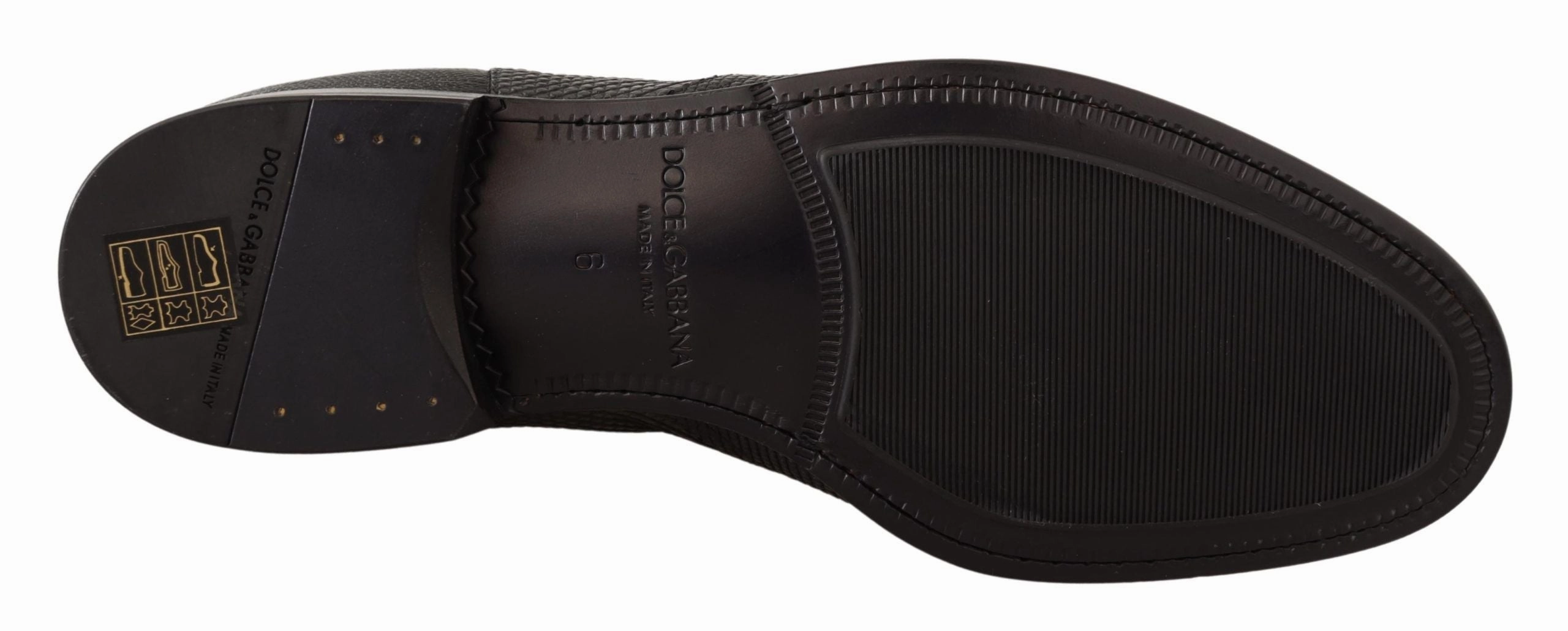 Dolce & Gabbana Elegant Leather Lizard Skin Derby Men's Boots