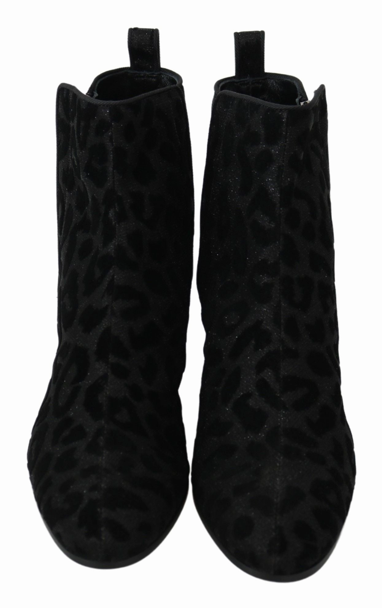 Dolce & Gabbana Elegant Leopard Print Short Women's Boots