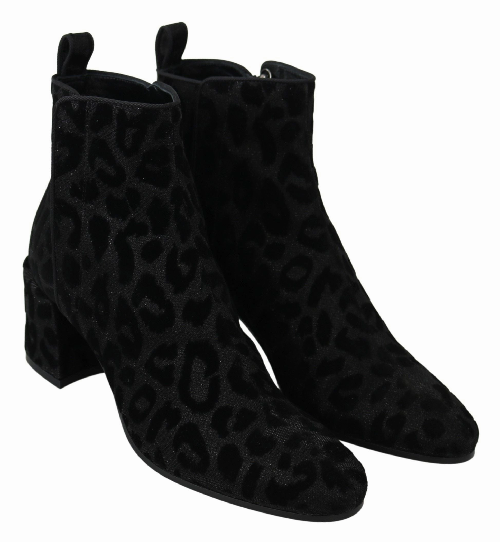 Dolce & Gabbana Elegant Leopard Print Short Women's Boots