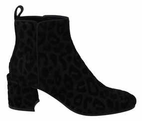 Dolce & Gabbana Elegant Leopard Print Short Women's Boots Promo on Womens Fashionable Boots
