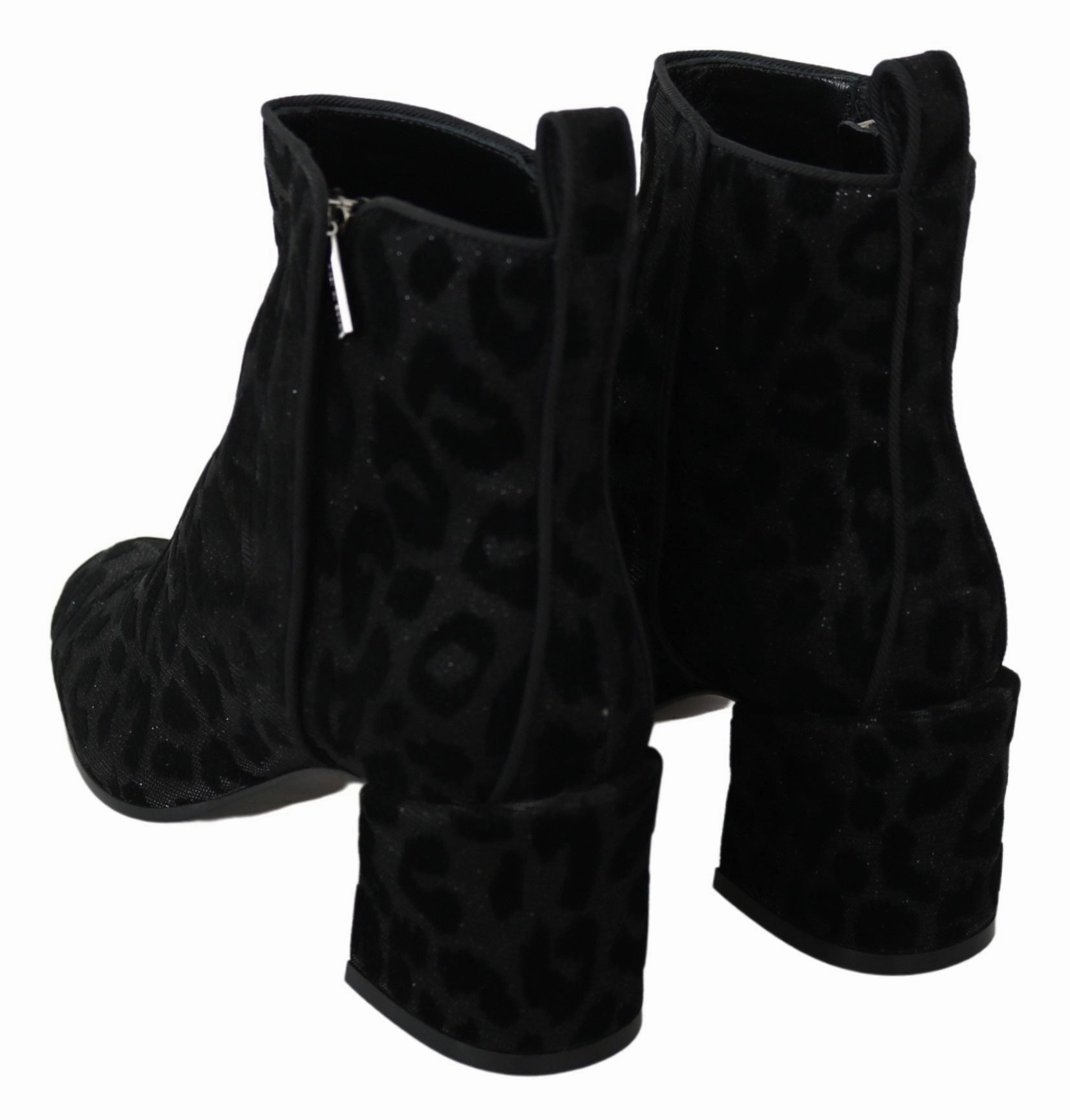 Dolce & Gabbana Elegant Leopard Print Short Women's Boots