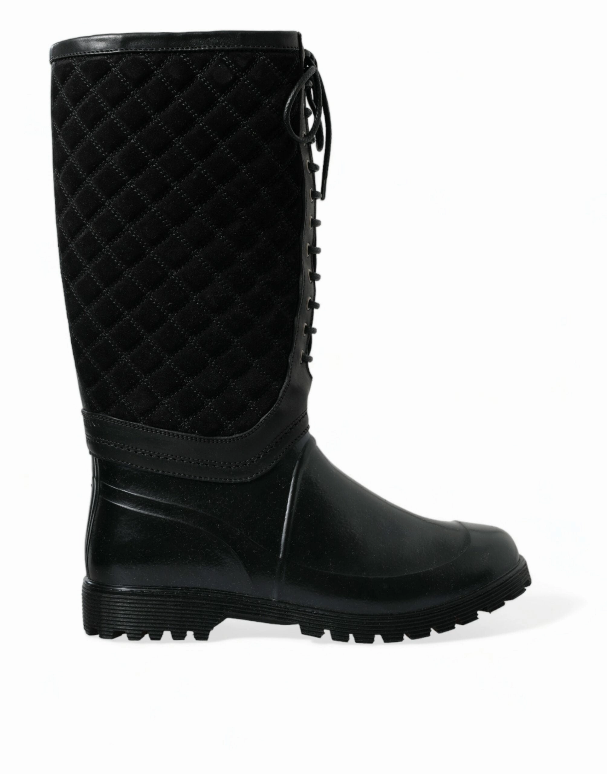 Dolce & Gabbana Elegant Quilted Lace-Up Rain Men's Boots Buy Mens Chukkas online shop