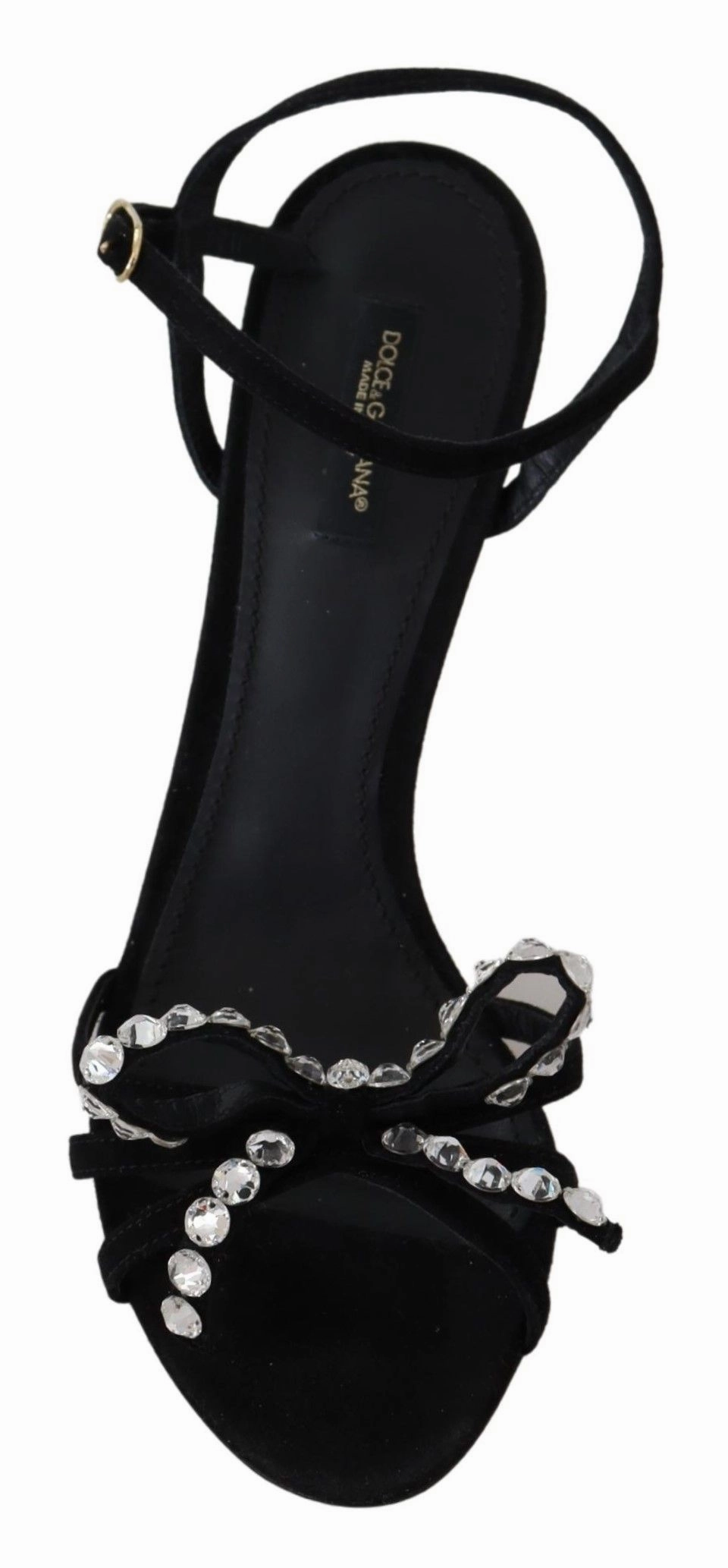 Dolce & Gabbana Elegant Suede High Sandals with Crystal Women's Bows