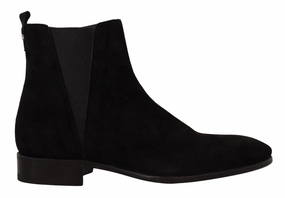 Dolce & Gabbana Elegant Suede Leather Chelsea Men's Boots Buy Mens Chukkas online shop