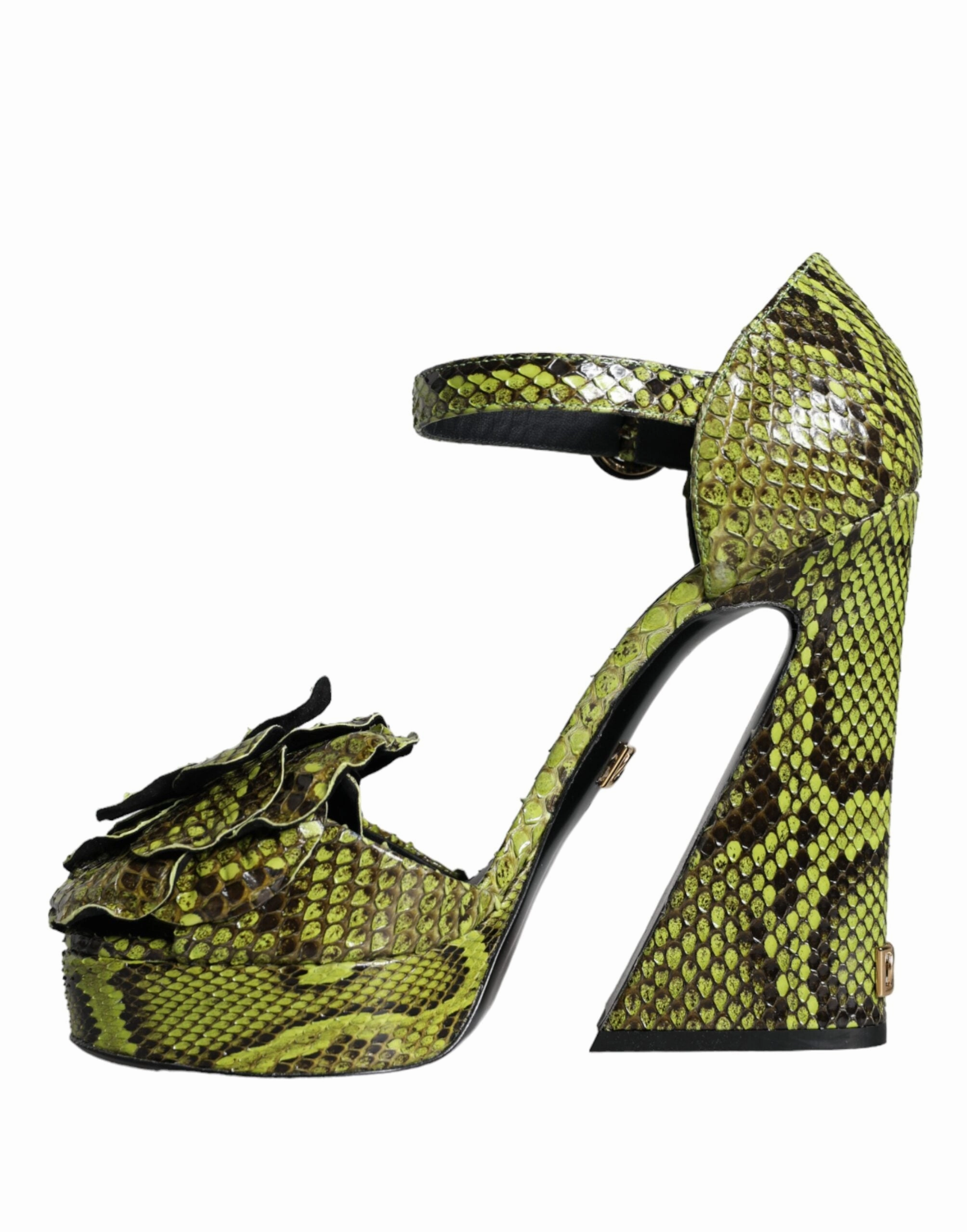 Dolce & Gabbana Exotic Leather Ankle Strap Heels Sandals Women's Shoes