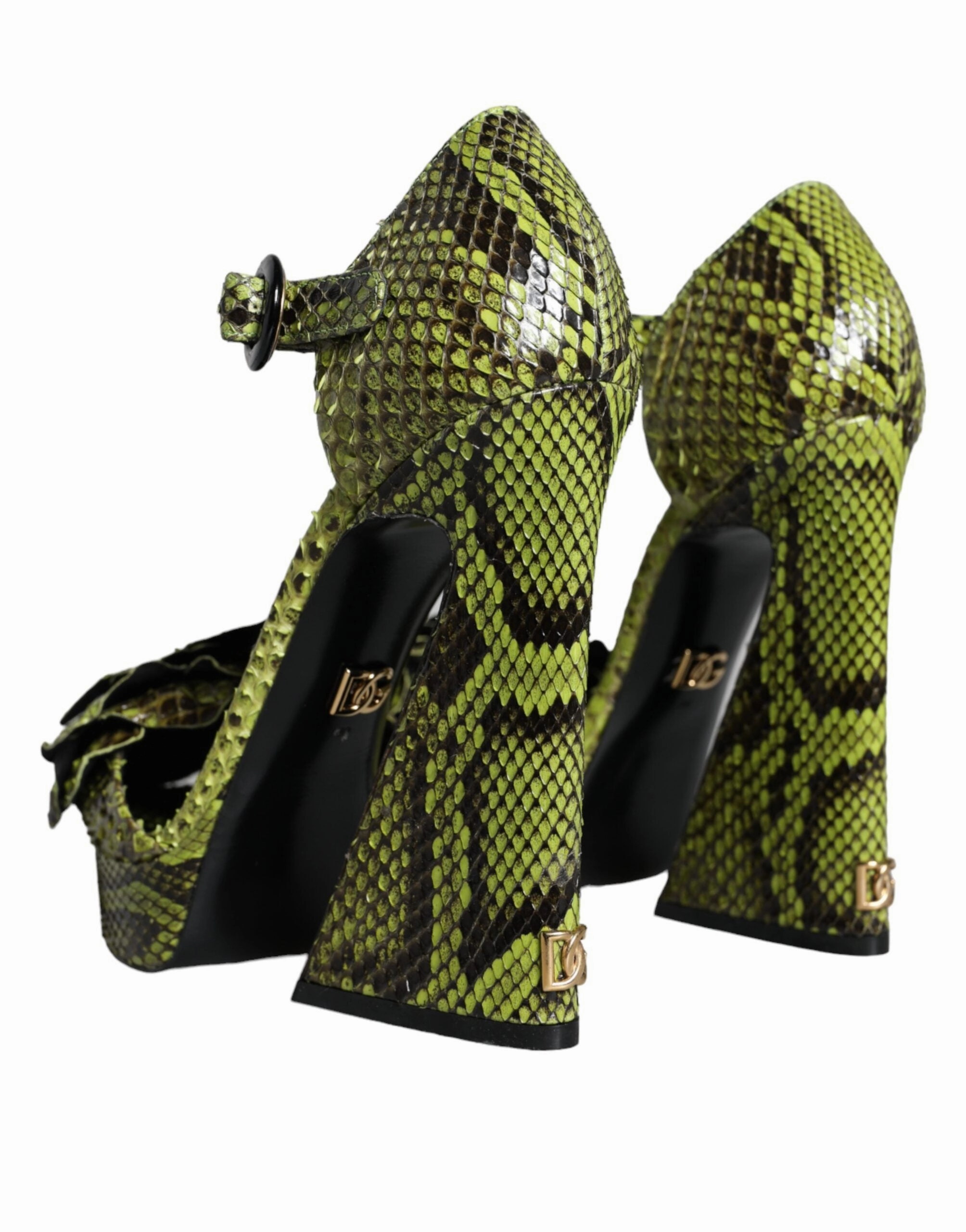Dolce & Gabbana Exotic Leather Ankle Strap Heels Sandals Women's Shoes