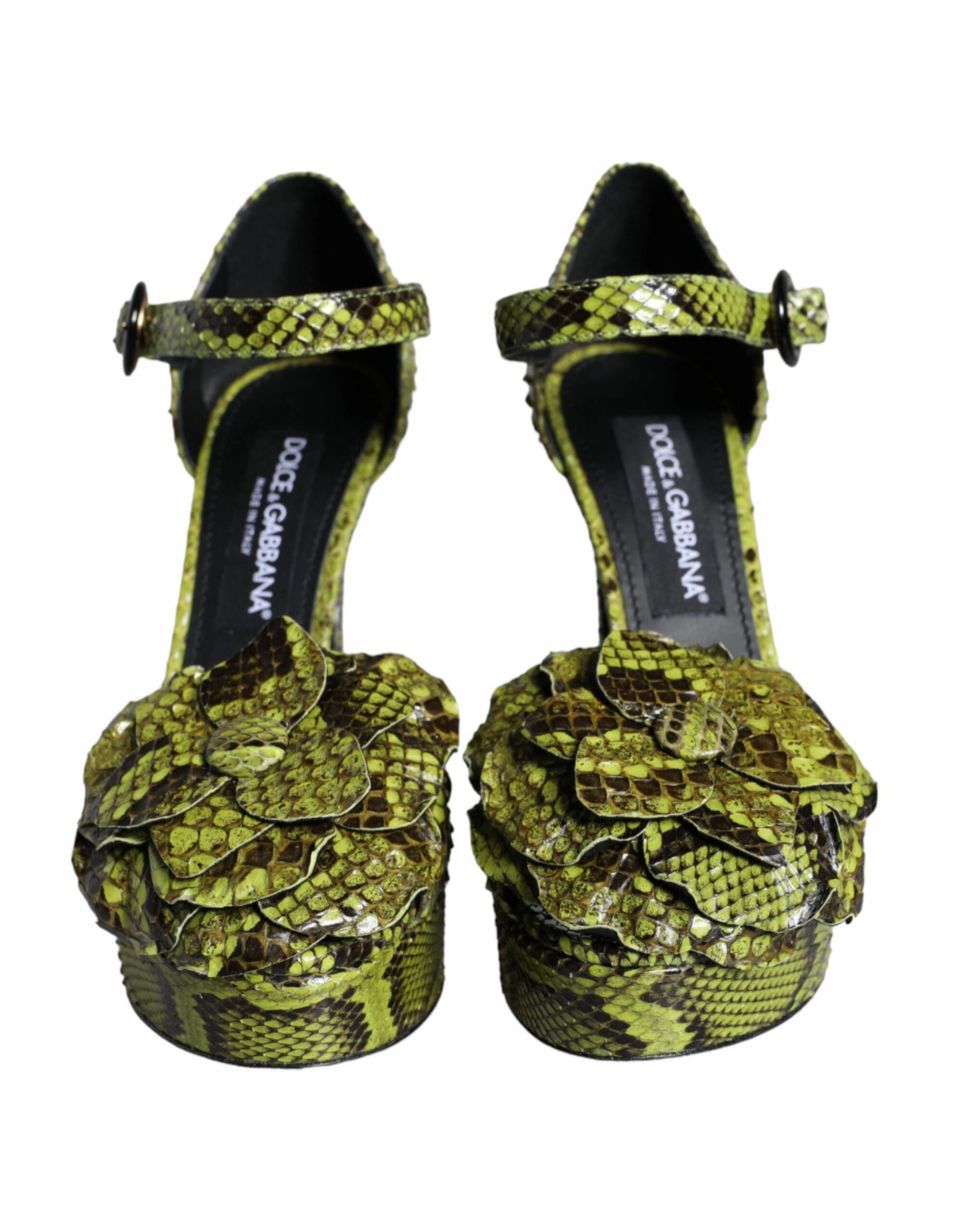 Dolce & Gabbana Exotic Leather Ankle Strap Heels Sandals Women's Shoes