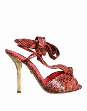 Dolce & Gabbana Exotic Leather Heels Sandals Women's Shoes Stylish Womens Slides & Sandals