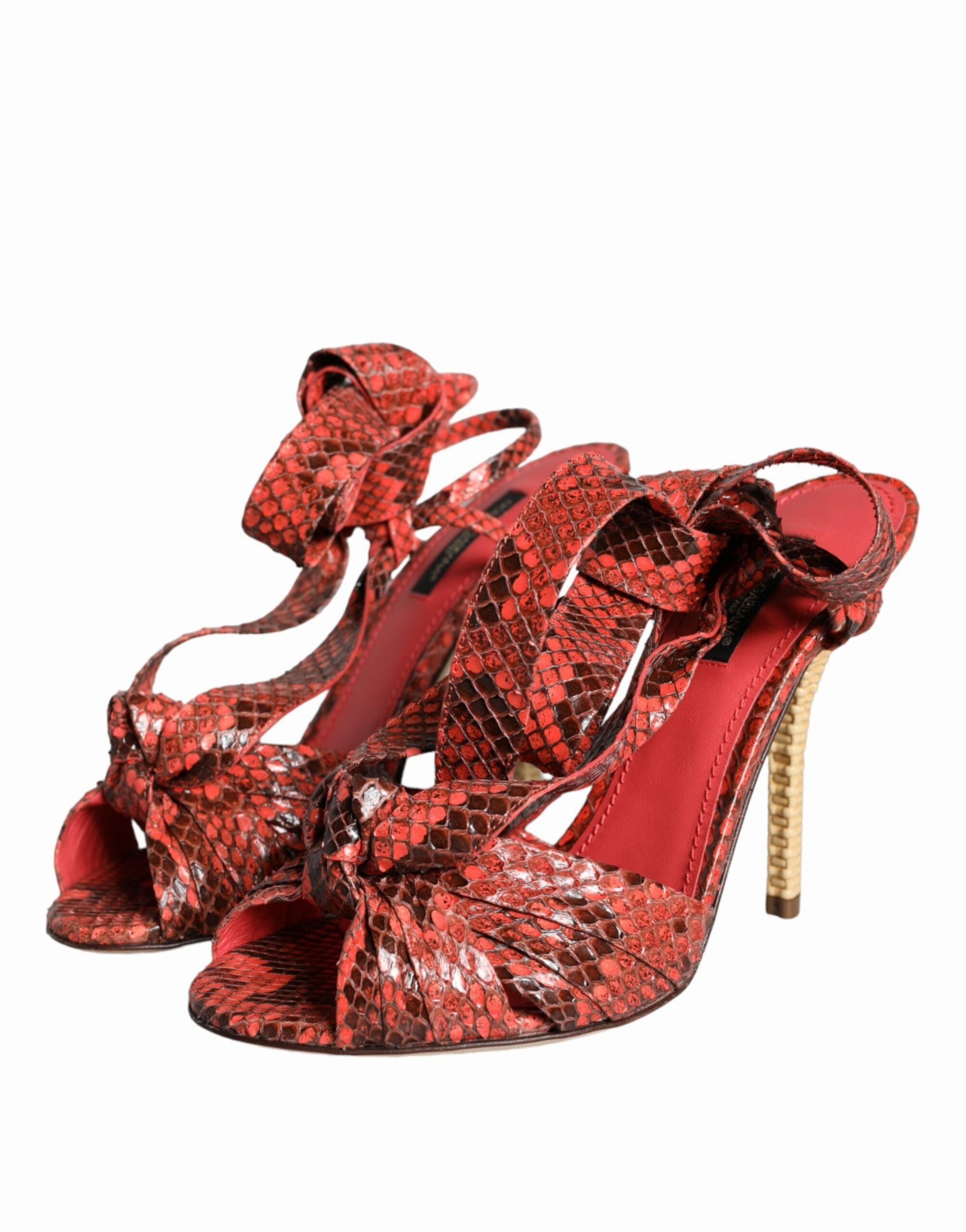 Dolce & Gabbana Exotic Leather Heels Sandals Women's Shoes