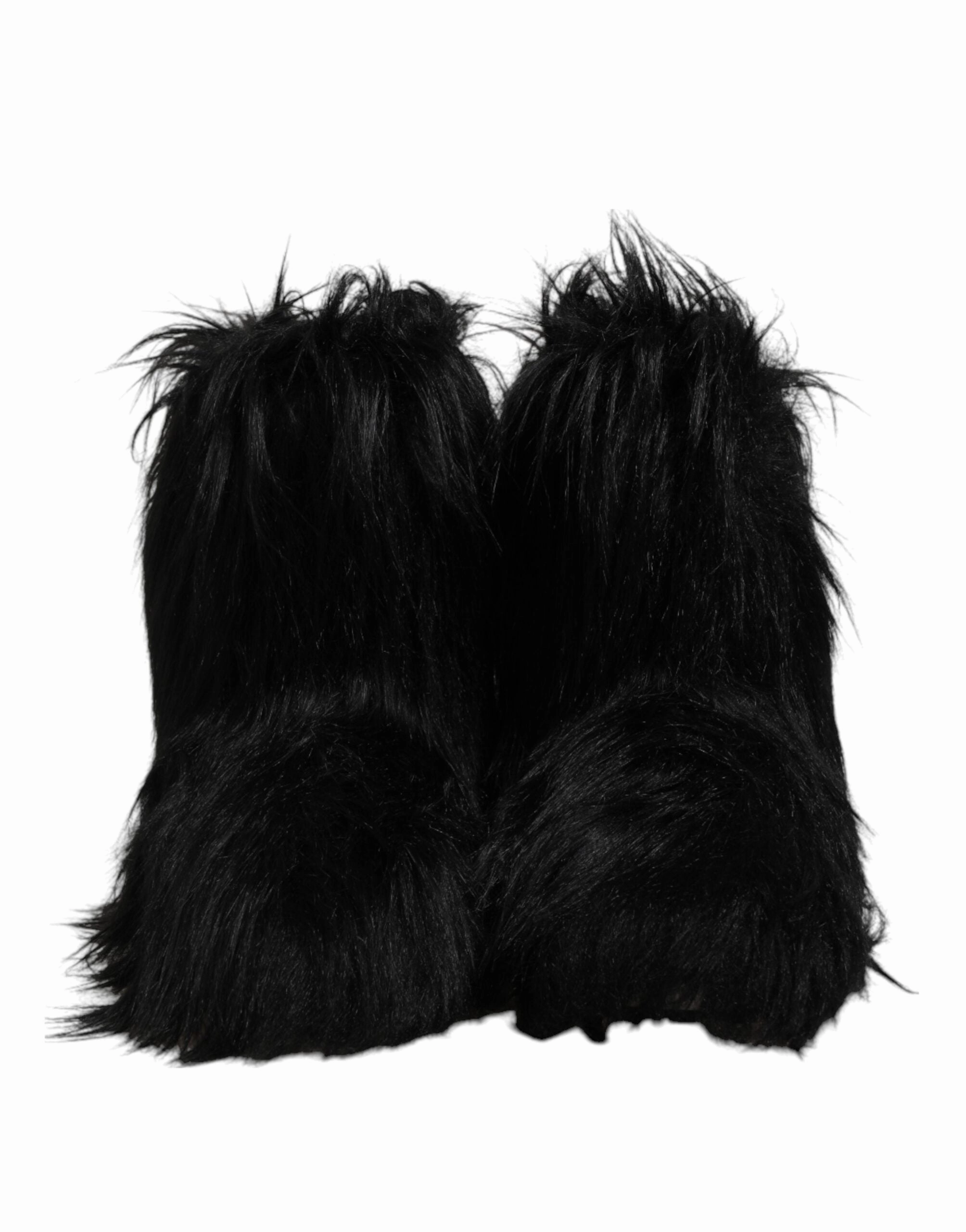 Dolce & Gabbana Faux Fur Mid Calf Boots Men's Shoes