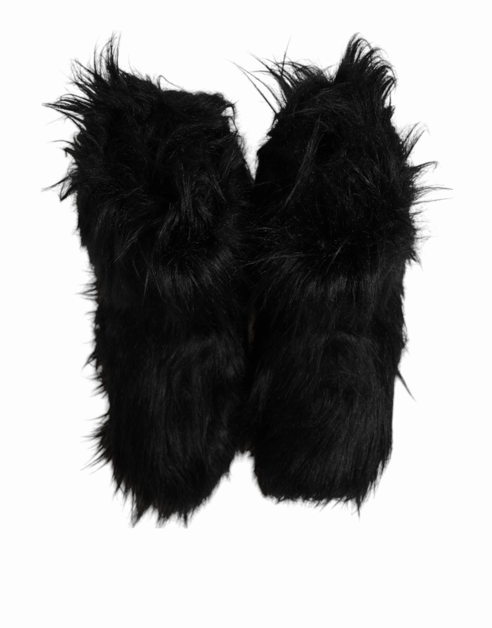 Dolce & Gabbana Faux Fur Mid Calf Boots Men's Shoes