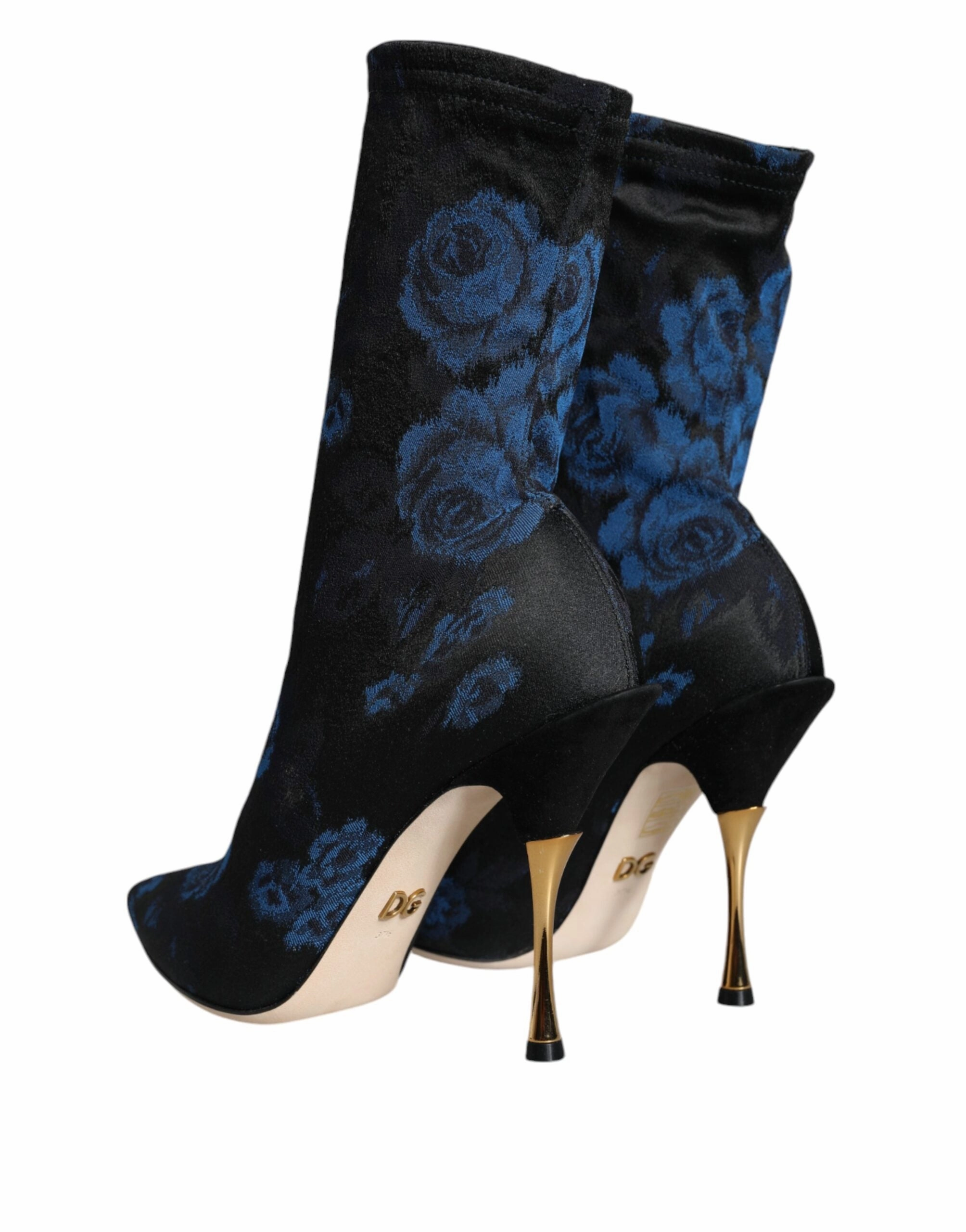 Dolce & Gabbana Floral Stretch Mid Calf Boots Women's Shoes