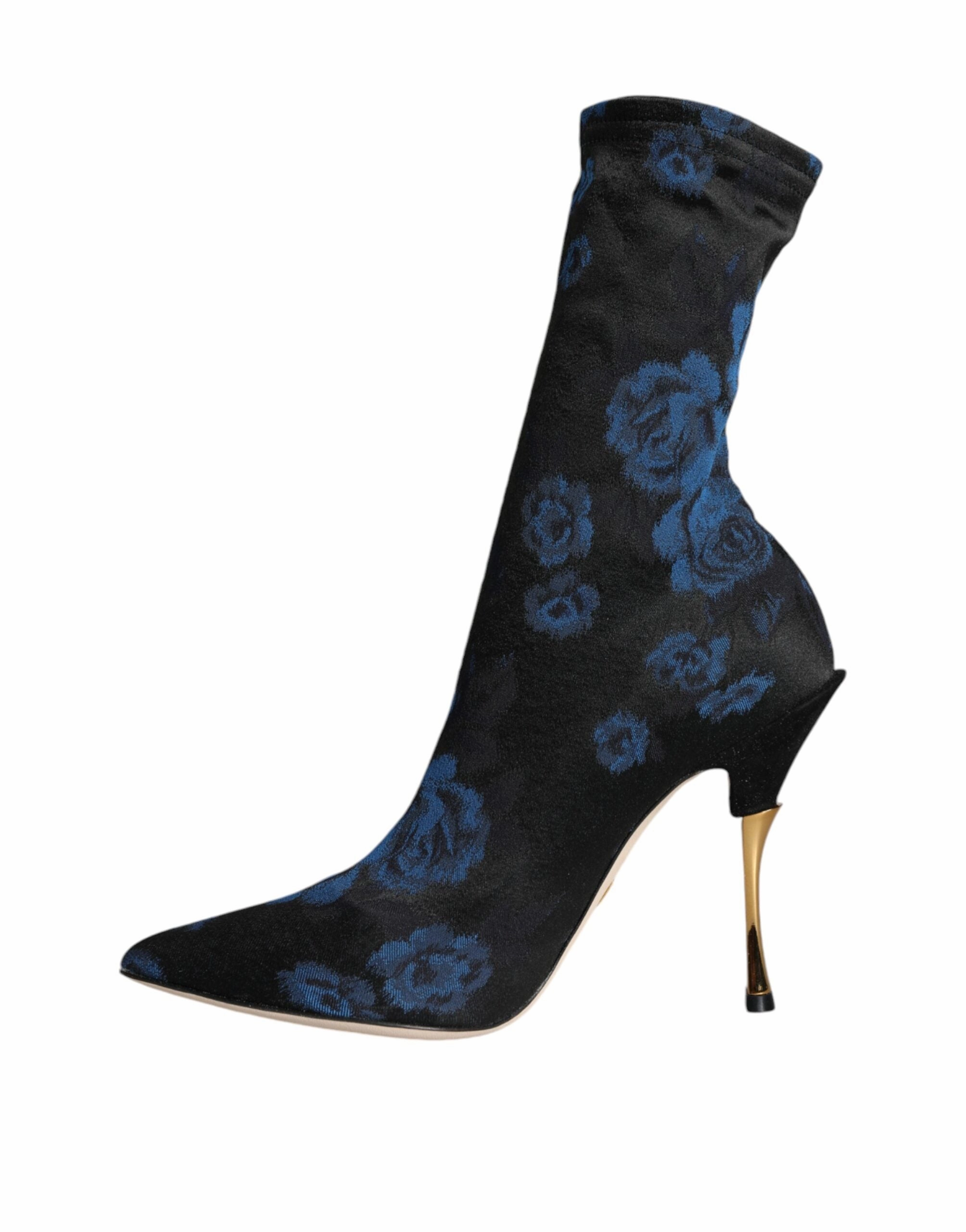 Dolce & Gabbana Floral Stretch Mid Calf Boots Women's Shoes