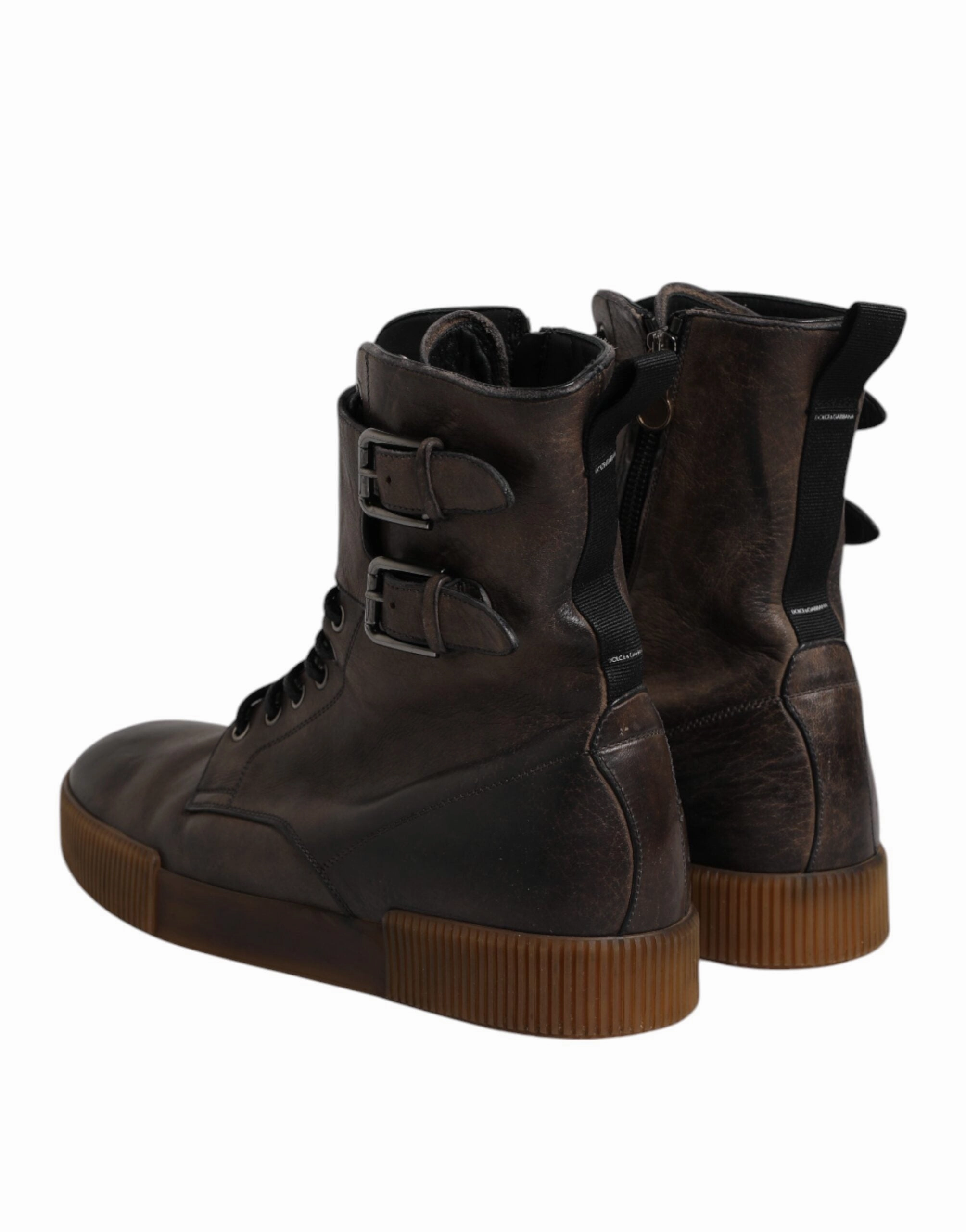 Dolce & Gabbana Horse Leather Mid Calf Boots Men's Shoes (Pre-Owned)