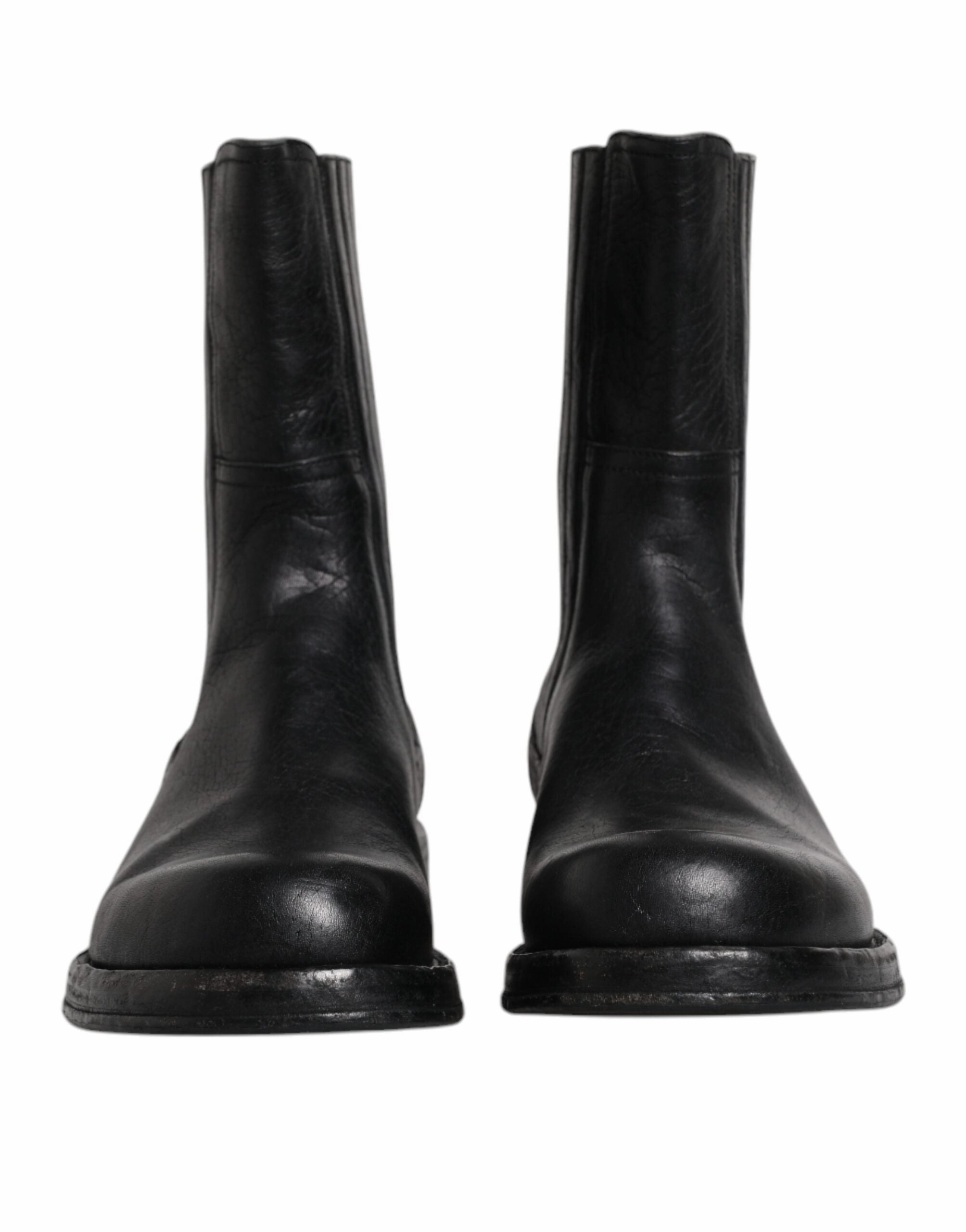 Dolce & Gabbana Horse Leather Mid Calf Boots Men's Shoes
