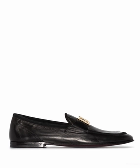 Dolce & Gabbana Interlocking DG-plaque leather loafers Mens Shoes online flash sale