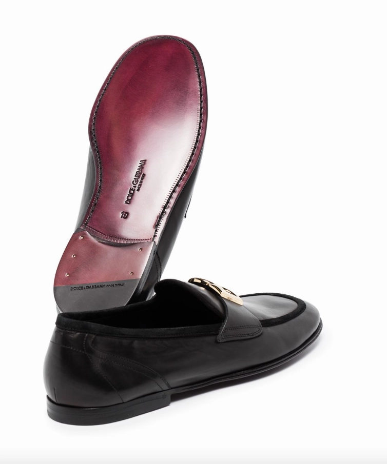 Dolce & Gabbana Interlocking DG-plaque leather loafers