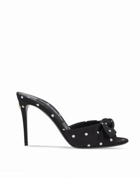 Dolce & Gabbana Keira 90mm polka-dot satin mules Womens Shoes cheap promo