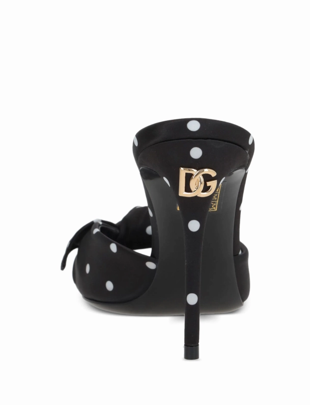 Dolce & Gabbana Keira 90mm polka-dot satin mules