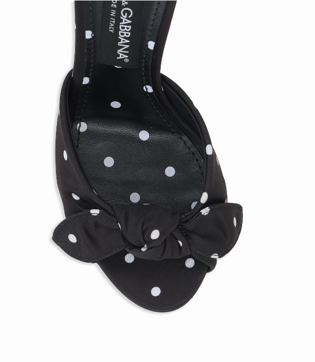Dolce & Gabbana Keira 90mm polka-dot satin mules